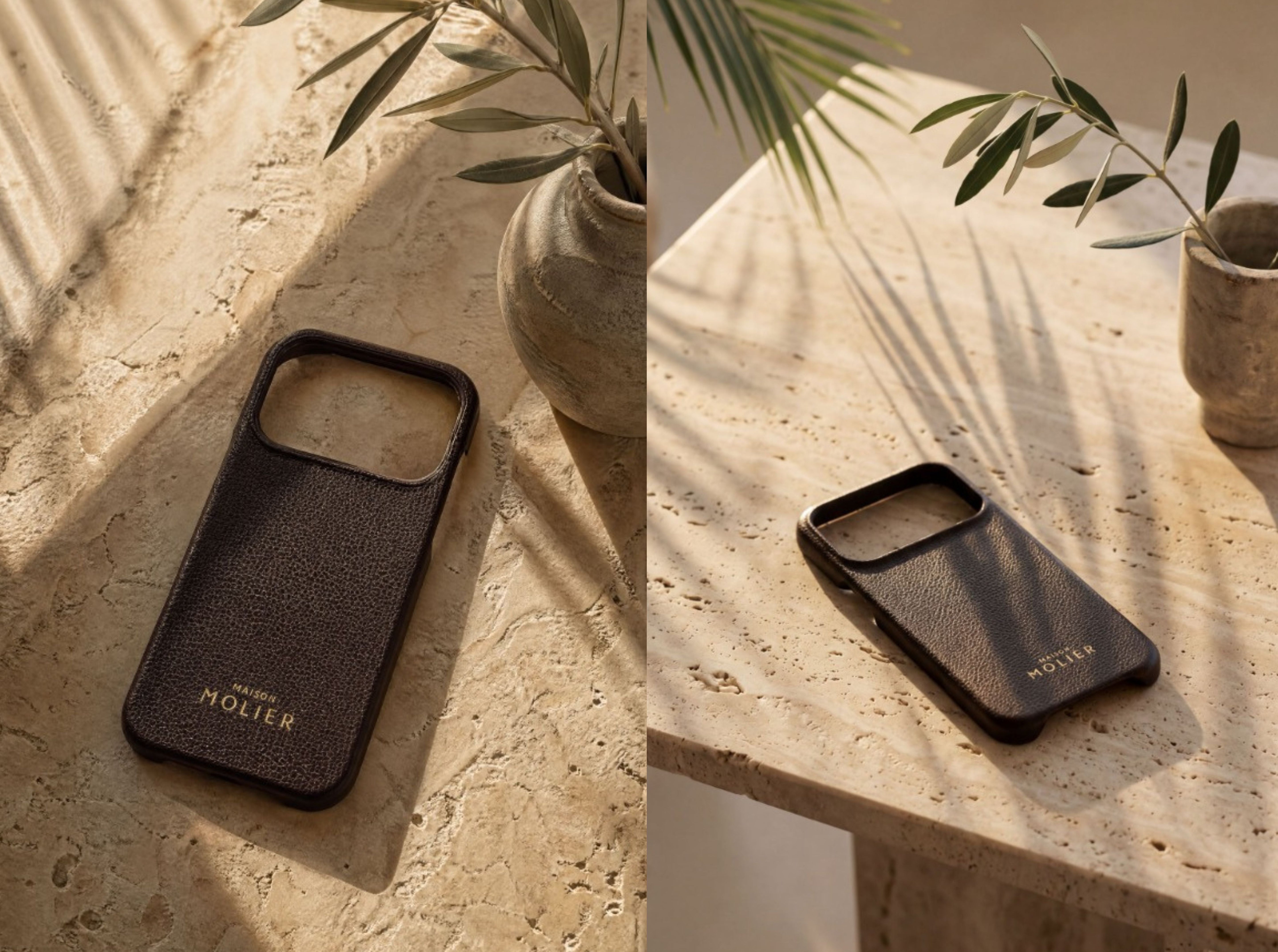 Maison Molier Schutz einer Leder-iPhone-Hülle aus Saffiano-Leder